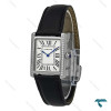 ساعت زنانه کارتیه تانک سیلور دورنگین بند چرم مشکی Cartier-7424-L ساعت زنانه کارتیه تانک سیلور دورنگین بند چرم مشکی Cartier-7424-L