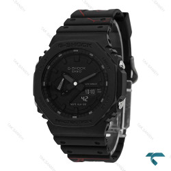 ساعت مردانه جیشاک GA2100 مشکی بند طرح دار Casio-7502-G