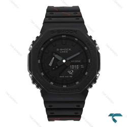 ساعت مردانه جیشاک GA2100 مشکی بند طرح دار Casio-7502-G