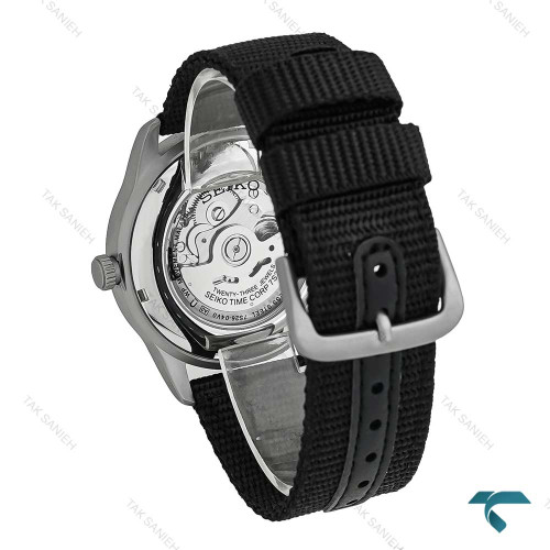 ساعت سیکو 5 اسپرت مردانه سیلور بند برزنت مشکی Seiko-7508-G