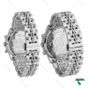 ست ساعت مچی سیکو سه موتوره استیل صفحه سرمه ای Seiko-8741-S