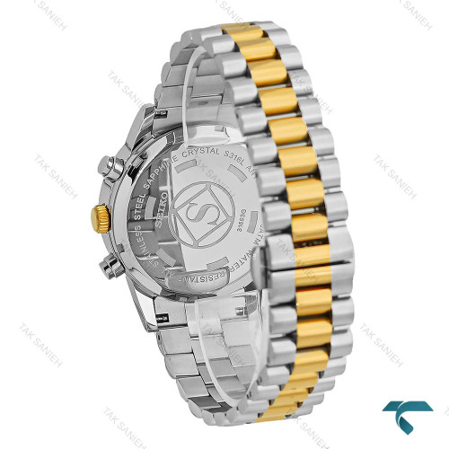 ساعت سیکو مردانه سه موتوره دورنگ طلایی Seiko-8742-G ساعت سیکو مردانه سه موتوره دورنگ طلایی Seiko-8742-G