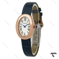 ساعت کارتیر Baignoire زنانه رزگلد بند سرمه ای Cartier-9845-L