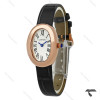 ساعت کارتیر Baignoire زنانه رزگلد بند چرم مشکی Cartier-9847-L