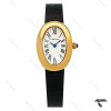 ساعت بند چرم مشکی کارتیه Baignoire زنانه قاب طلایی Cartier-9849-L