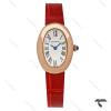 ساعت النگویی کارتیه Baignoire زنانه رزگلد بند چرم قرمز Cartier-9850-L ساعت النگویی کارتیه Baignoire زنانه رزگلد بند چرم قرمز Cartier-9850-L