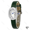 ساعت مچی زنانه کارتیه Baignoire سیلور بند چرم سبز Cartier-9854-L ساعت مچی زنانه کارتیه Baignoire سیلور بند چرم سبز Cartier-9854-L