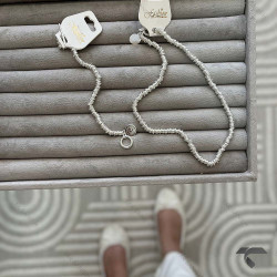 ست گردنبند و دستبند قفل تی سیلور  No Name-9950-S