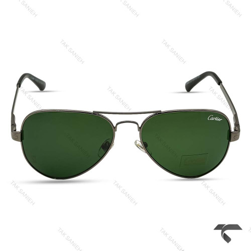 عینک کارتیر خلبانی مردانه P2863-5 قاب دودی صفحه سبز Cartier-9970-G عینک کارتیر خلبانی مردانه P2863-5 قاب دودی صفحه سبز Cartier-9970-G