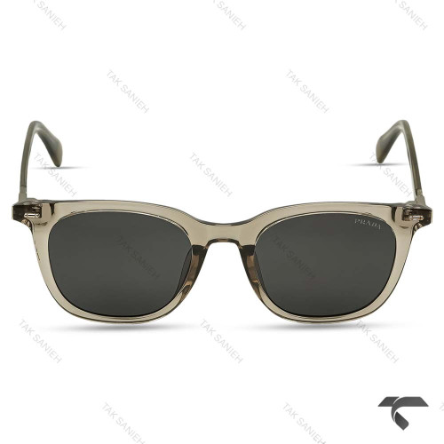 عینک آفتابی پرادا R2801-3 فریم شفاف قهوه ای  صفحه مشکی Prada-10039-U