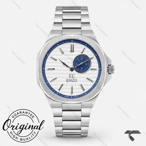ساعت انزو EC-1707AEG مردانه استیل صفحه سفید Enzo-10114-G