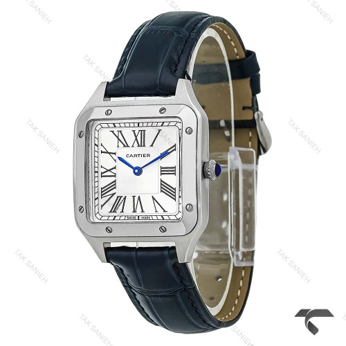 ساعت کارتیه سانتوس دومونت سیلور بند سرمه ای Cartier-10615-G ساعت کارتیه سانتوس دومونت سیلور بند سرمه ای Cartier-10615-G