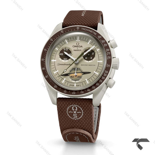 امگا سواچ ماموریت به زحل بند رابر جدید قهوه ای Swatch-10216-U