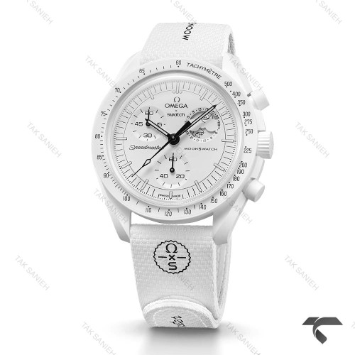 امگا سواچ ماموریت به ماه اسنوپی بند رابر جدید سفید Swatch-10217-U