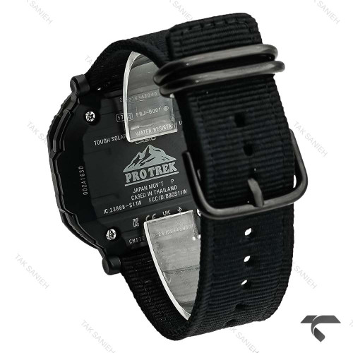 ساعت پروترک مردانه فول مشکی بند برزنتی Protrek-10160-G