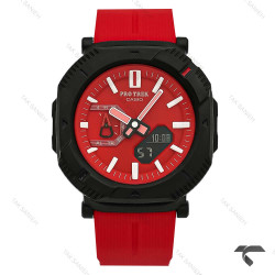 ساعت کاسیو پروترک مردانه قرمز مشکی بند رابر Protrek-10161-G