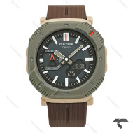 ساعت کاسیو Pro Trek مردانه قاب سبز بند رابر قهوه ای Protrek-10162-G