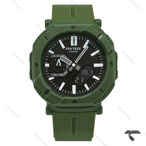 کاسیو پروترک مردانه فول سبز بند رابر Protrek-10163-G