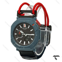 ساعت کاسیو پروترک PRJ-B001 سرمه ای بند برزنتی کشی قرمز Protrek-10166-G ساعت کاسیو پروترک PRJ-B001 سرمه ای بند برزنتی کشی قرمز Protrek-10166-G