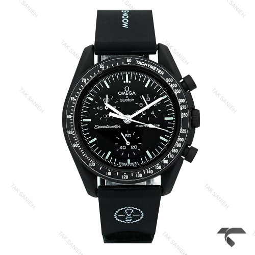 ساعت مچی امگا سواچ مون واچ بند رابر مشکی Swatch-10196-U