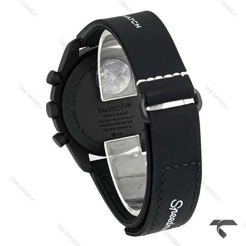 ساعت مچی امگا سواچ مون واچ بند رابر مشکی Swatch-10196-U
