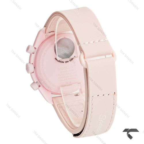 ساعت امگا سواچ مون واچ ماموریت به زمین صورتی بند رابر Swatch-10198-U ساعت امگا سواچ مون واچ ماموریت به زمین صورتی بند رابر Swatch-10198-U