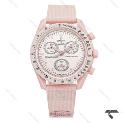 امگا سواچ مون واچ ماموریت به ونوس بند رابر صورتی Swatch-10200-U