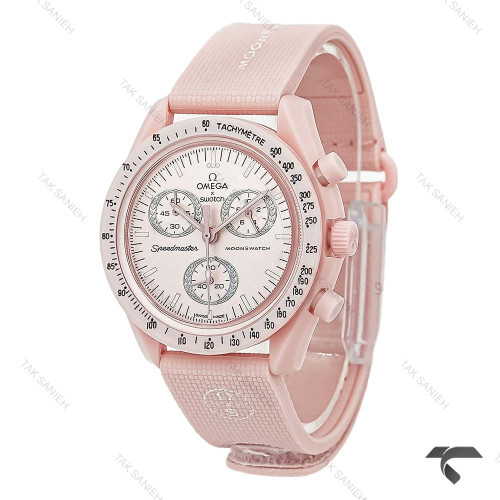 امگا سواچ مون واچ ماموریت به ونوس بند رابر صورتی Swatch-10200-U
