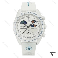 ساعت امگا سواچ مون واچ من همه رو شکست میدم... سفید Swatch-10201-U