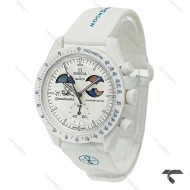ساعت امگا سواچ مون واچ من همه رو شکست میدم... سفید Swatch-10201-U