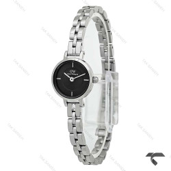 ساعت DW زنانه مینی Petite سیلور صفحه مشکی بندفلزی DW-10438-L
