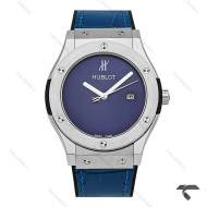 ساعت هابلوت مردانه بند چرم سرمه ای صفحه مهندسی Hublot-10441-G