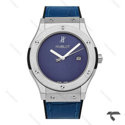 ساعت هابلوت مردانه بند چرم سرمه ای صفحه مهندسی Hublot-10441-G
