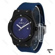 ساعت هابلوت مردانه مشکی سرمه ای صفحه مهندسی Hublot-10443-G