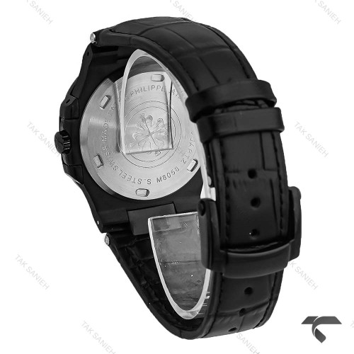 پتک فیلیپ Nautilus مردانه تمام مشکی بتد چرم مشکی Patek-10450-G پتک فیلیپ Nautilus مردانه تمام مشکی بتد چرم مشکی Patek-10450-G
