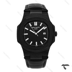 ساعت پتک فیلیپ ناتیلوس بند چرمی مردانه فول مشکی Patek-10452-G