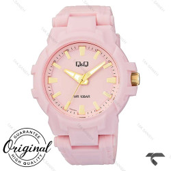 ساعت اسپرت مردانه کیو اند کیو V50A-002VY بند رزین صورتی QQ-10577-G
