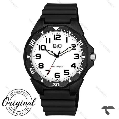 ساعت کیو اند کیو مردانه VS44J001Y کلاسیک مشکی صفحه سفید QQ-10589-G