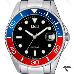 ساعت کیو کیو مردانه A49A-001PY بند فلزی مدل پپسی QQ-10610-G