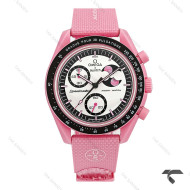 ساعت امگا سواچ ماموریت به ماه صورتی بند رابر جدید Swatch-10595-U