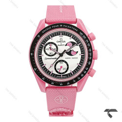 ساعت امگا سواچ ماموریت به ماه صورتی بند رابر جدید Swatch-10595-U