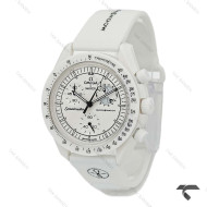 ساعت امگا سواچ ماموریت به ماه بند رابر جدید سفید Swatch-10607-U
