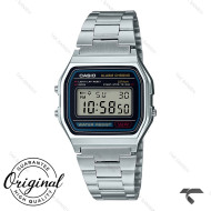 کاسیو نوستالژی A158WA-1 کامپیوتری استیل صفحه مشکی Casio-10244-U