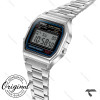 کاسیو نوستالژی A158WA-1 کامپیوتری استیل صفحه مشکی Casio-10244-U