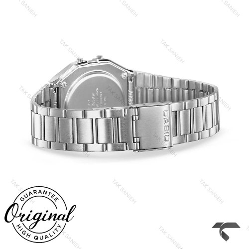 کاسیو نوستالژی A158WA-1 کامپیوتری استیل صفحه مشکی Casio-10244-U