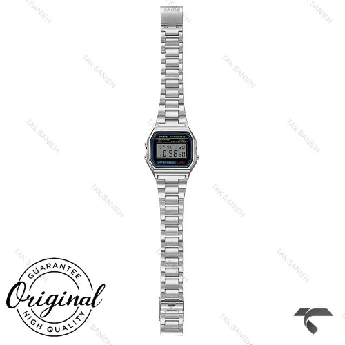 کاسیو نوستالژی A158WA-1 کامپیوتری استیل صفحه مشکی Casio-10244-U