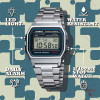 کاسیو نوستالژی A158WA-1 کامپیوتری استیل صفحه مشکی Casio-10244-U