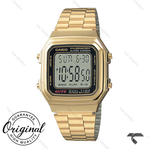 ساعت کاسیو دیجیتالی A178WGA-1A طلایی اورجینال Casio-10245-U