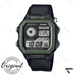 ساعت کاسیو جهان نما AE-1200WHB-1BV مردانه بند برزنت مشکی Casio-10247-G