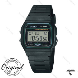 ساعت مچی کاسیو F-91W-3 نوستالژی مشکی سبز Casio-10263-U